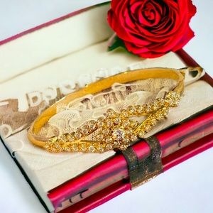 New! Gorgeous Gold Diamond Bangle Cuff Bracelet